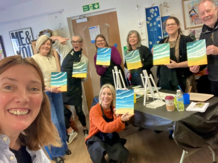 Art class with Alicia Tolhurst Brown in The Crypt Gallery Seaford